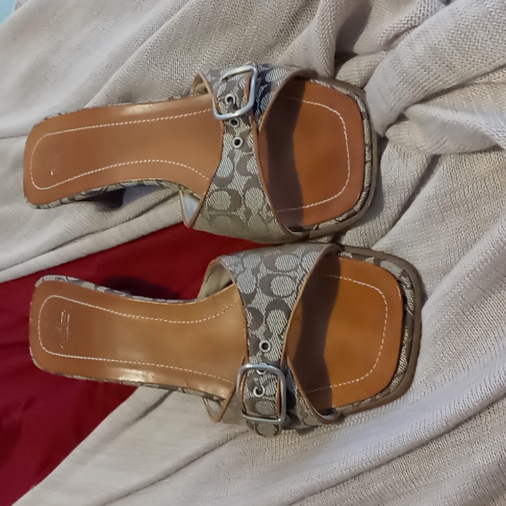 Coach Slide Sandles 9B Brown